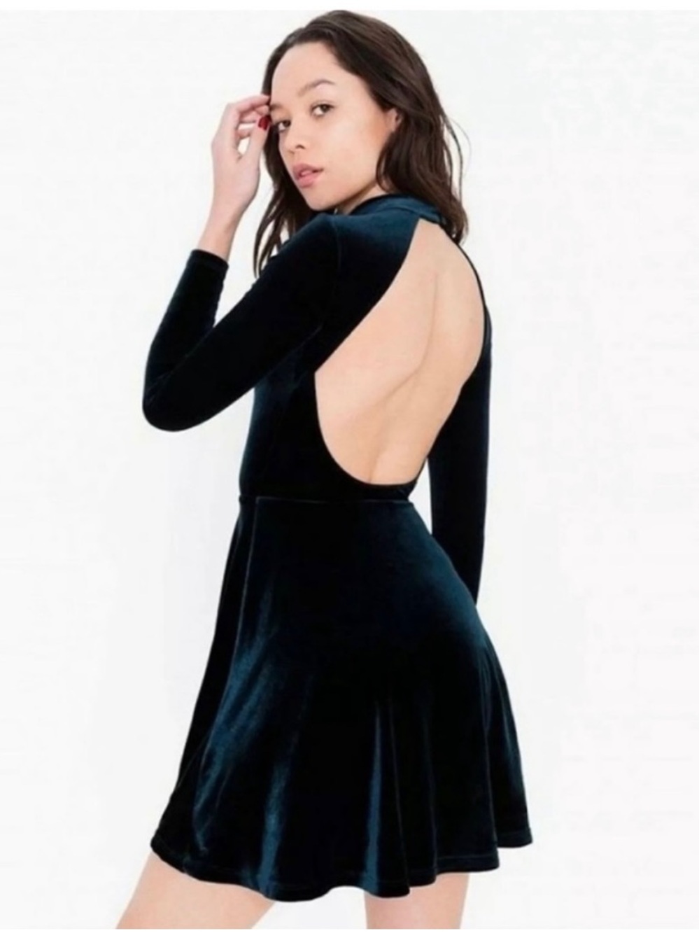 Open-Back Velvet Party Dress | American Apparel